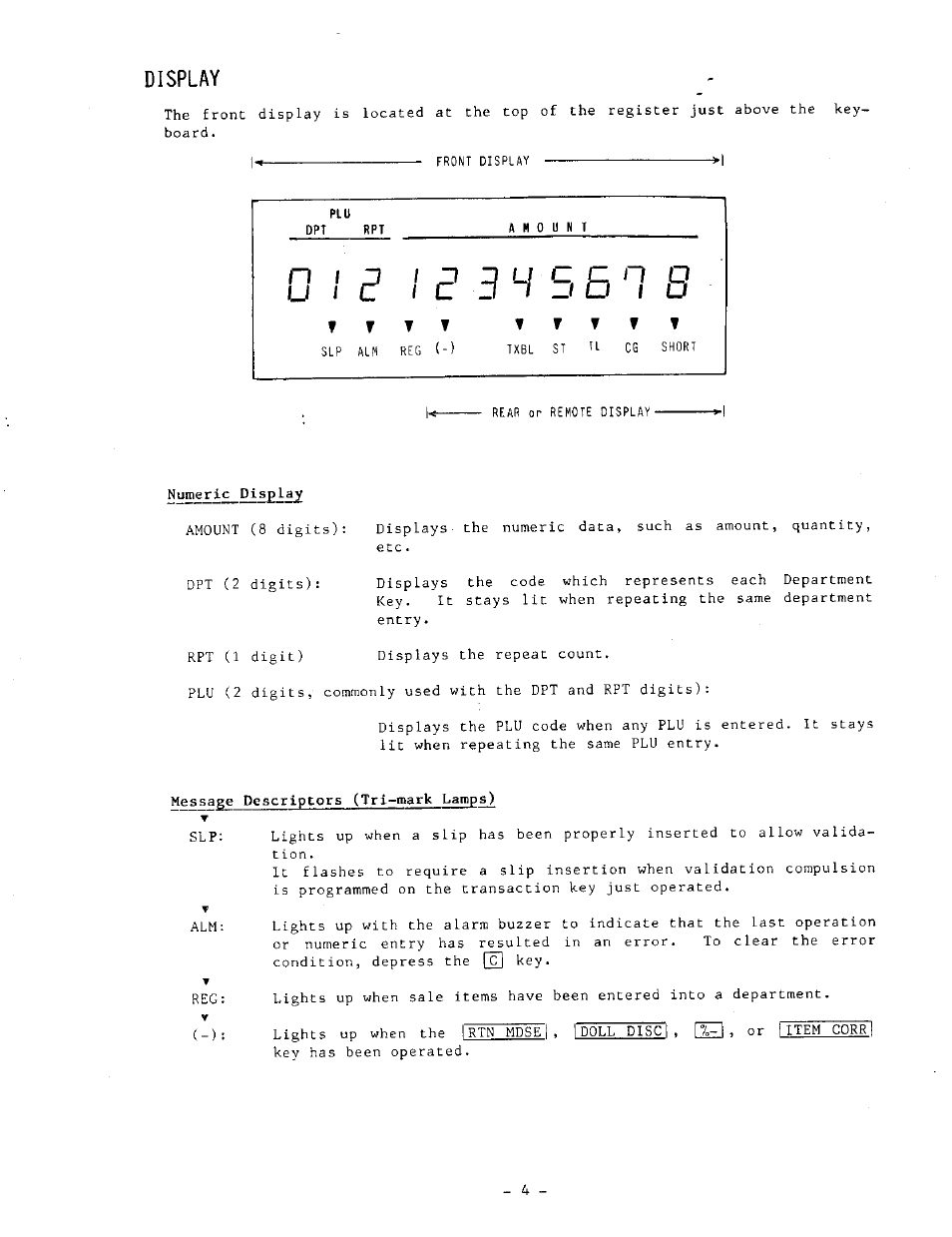 Display, P 34 5 5 | Toshiba MA-1050-100 Series User Manual | Page 8 / 96