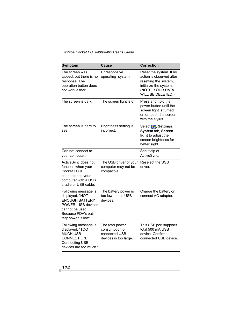 Toshiba e405 User Manual | Page 114 / 118