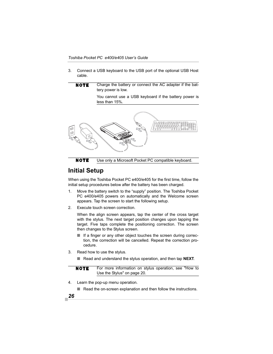 Initial setup | Toshiba e405 User Manual | Page 26 / 118
