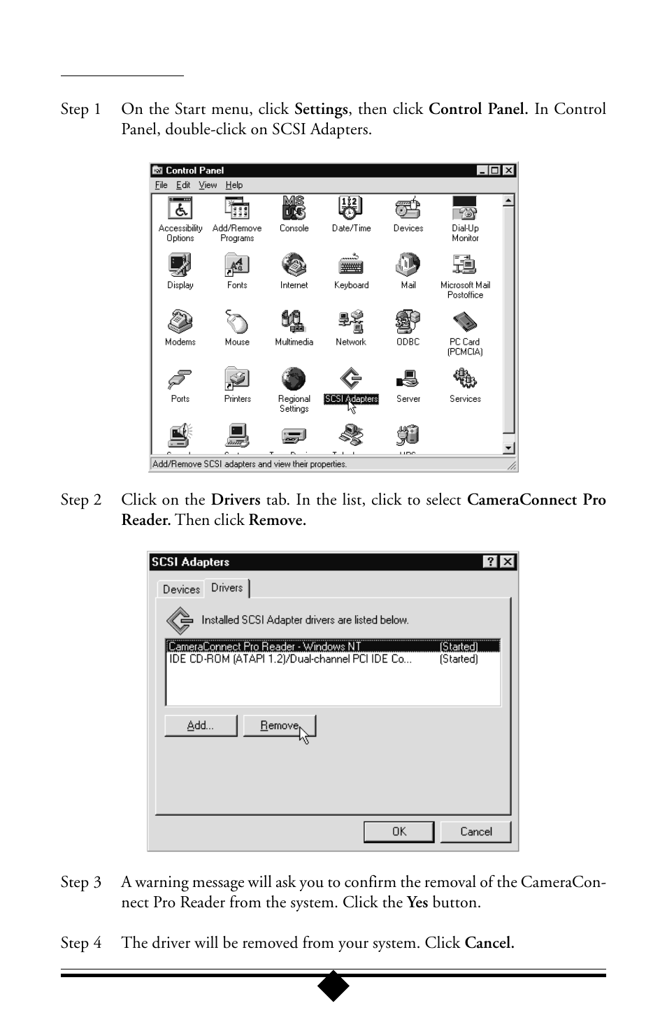 Windows nt 4.0 | Toshiba Parallel Port Flash Card Reader User Manual | Page 27 / 33