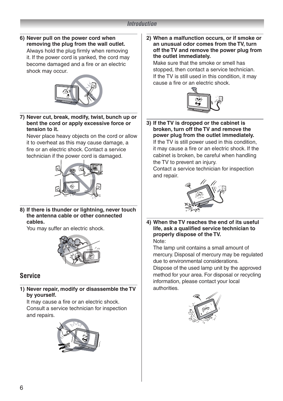 Service | Toshiba 32A3500T User Manual | Page 6 / 36