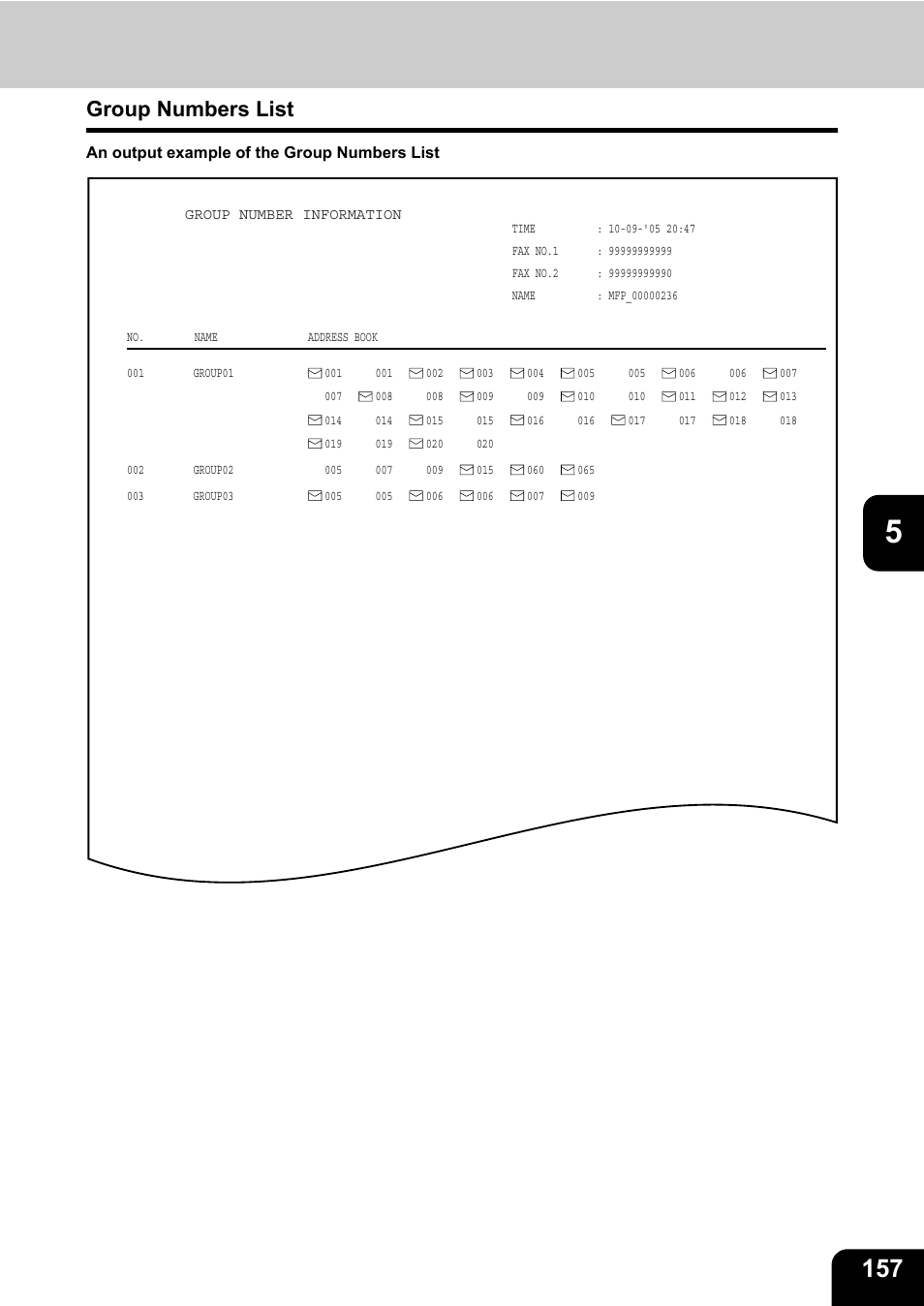 Group numbers list | Toshiba TEC B 452 User Manual | Page 159 / 184