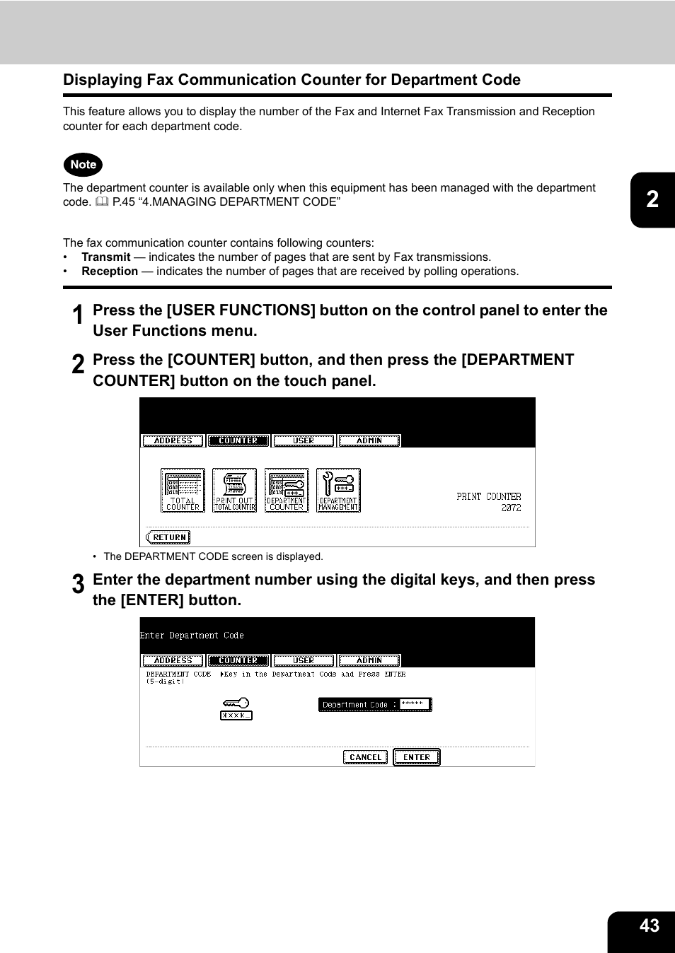 Toshiba TEC B 452 User Manual | Page 45 / 184