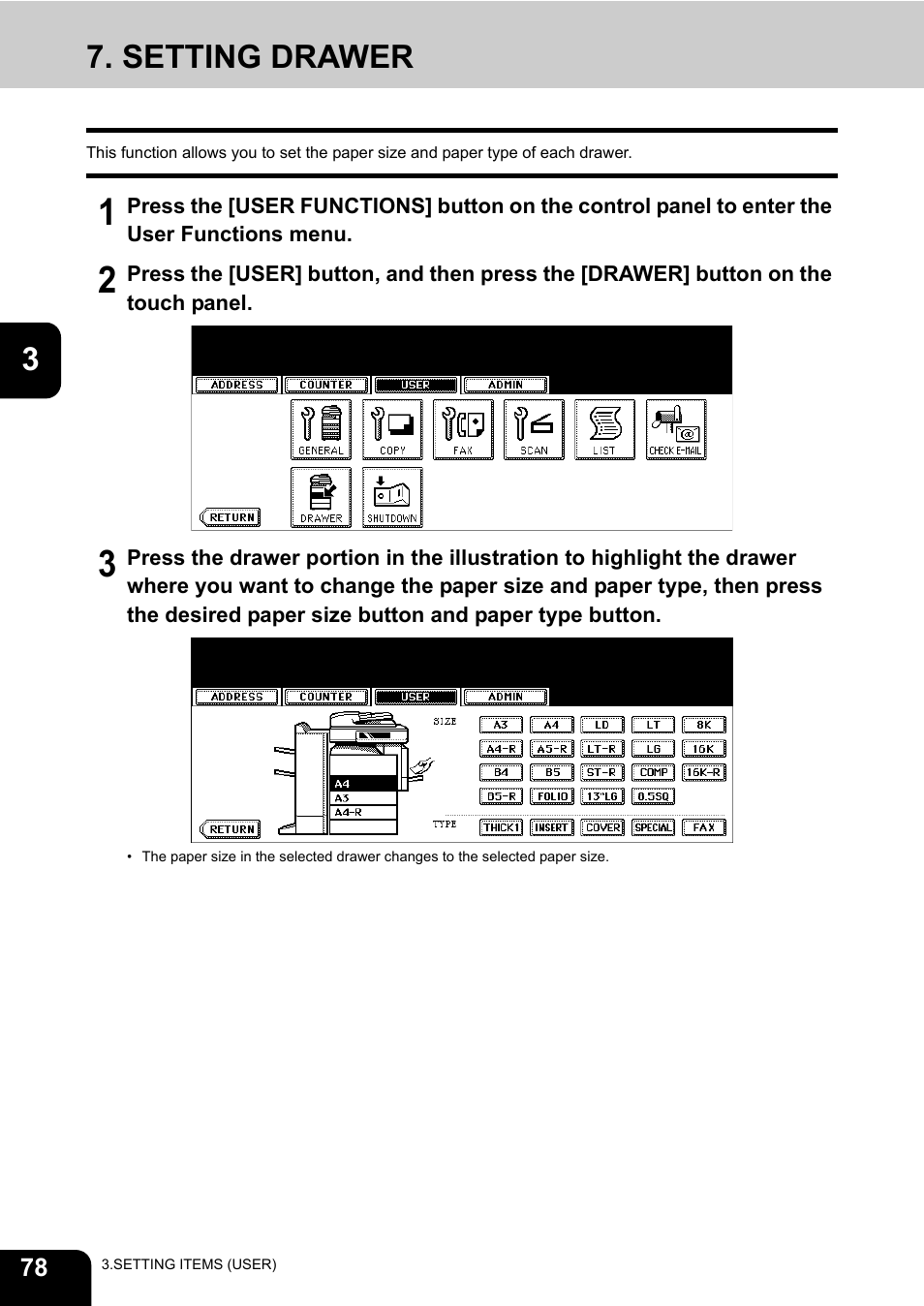 Setting drawer | Toshiba TEC B 452 User Manual | Page 80 / 184