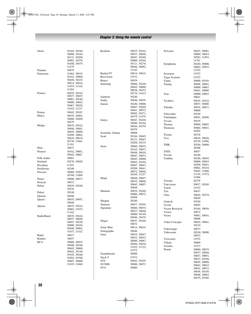 Toshiba 2XF550U User Manual | Page 30 / 74