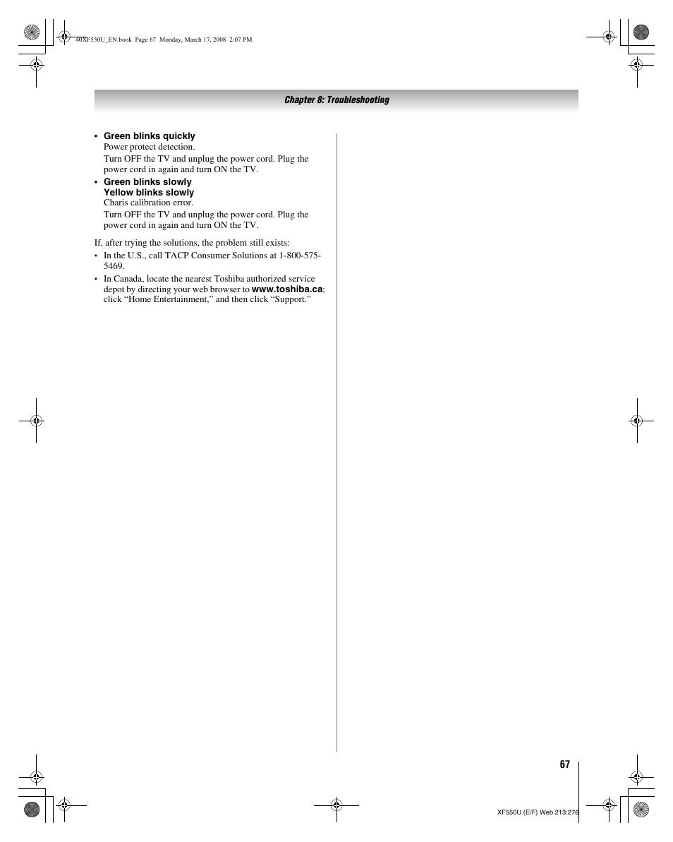 Toshiba 2XF550U User Manual | Page 67 / 74