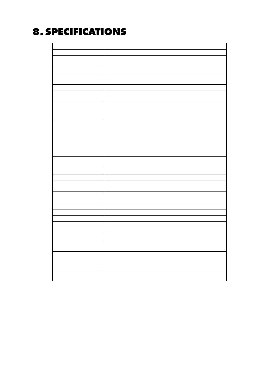 Specifications | Toshiba IK-52N User Manual | Page 20 / 22
