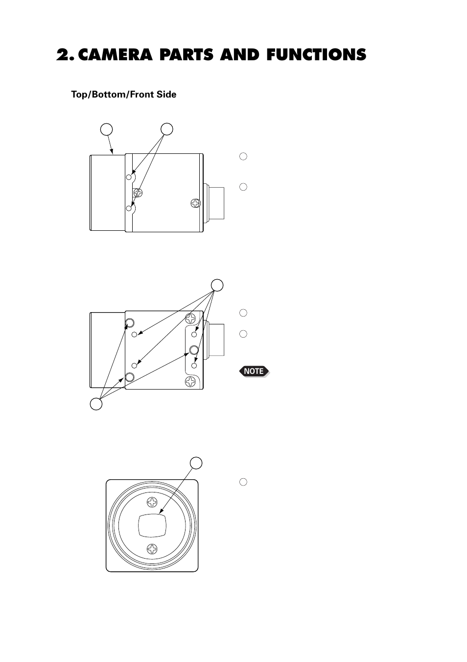 Camera parts and functions | Toshiba IK-52N User Manual | Page 4 / 22
