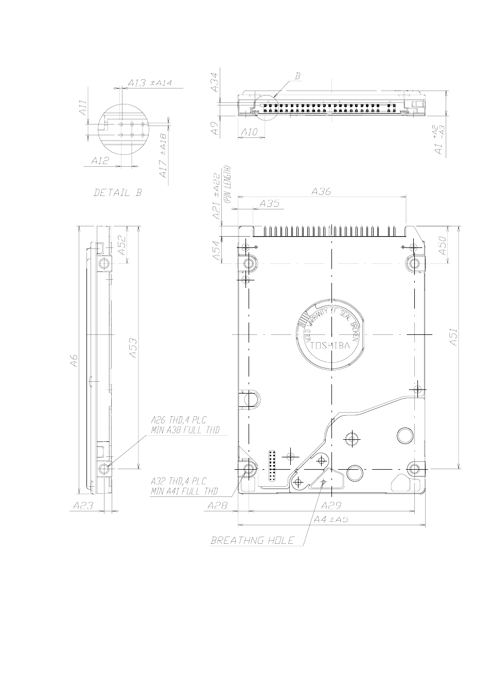 Mk6017map dimensions | Toshiba MK6017MAP User Manual | Page 19 / 126