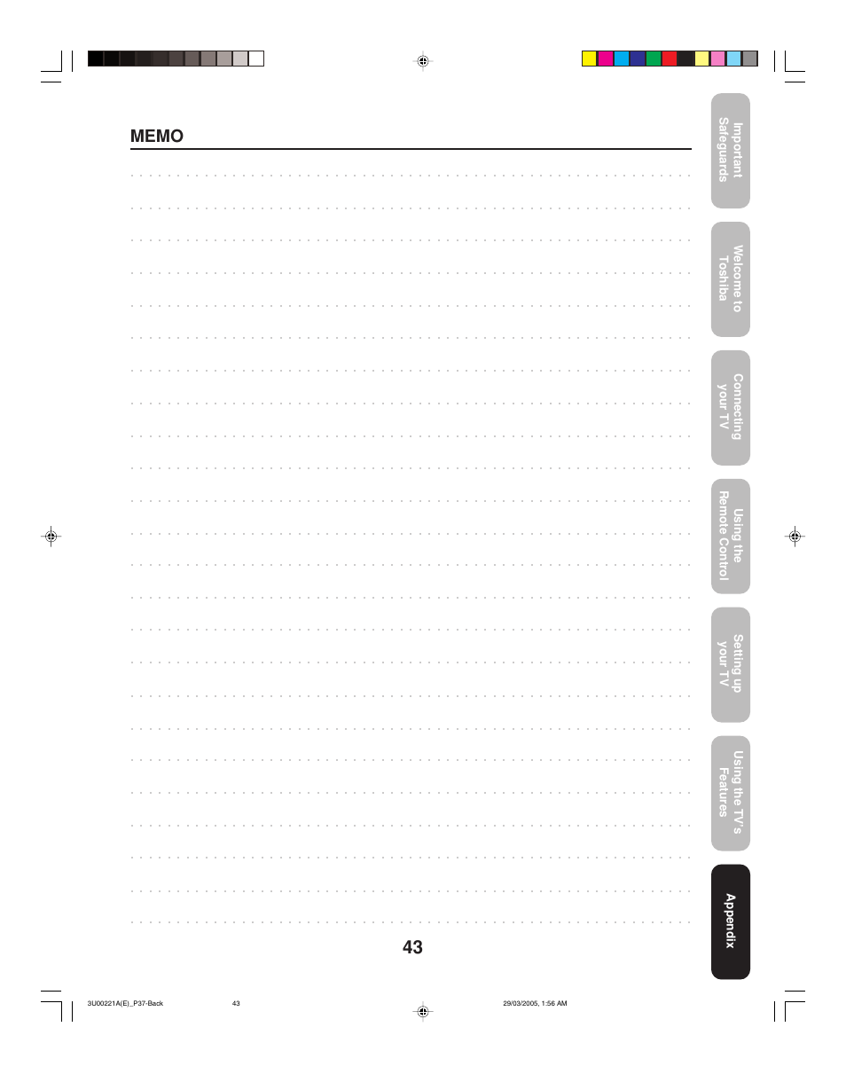 Toshiba 34HF85C User Manual | Page 43 / 44