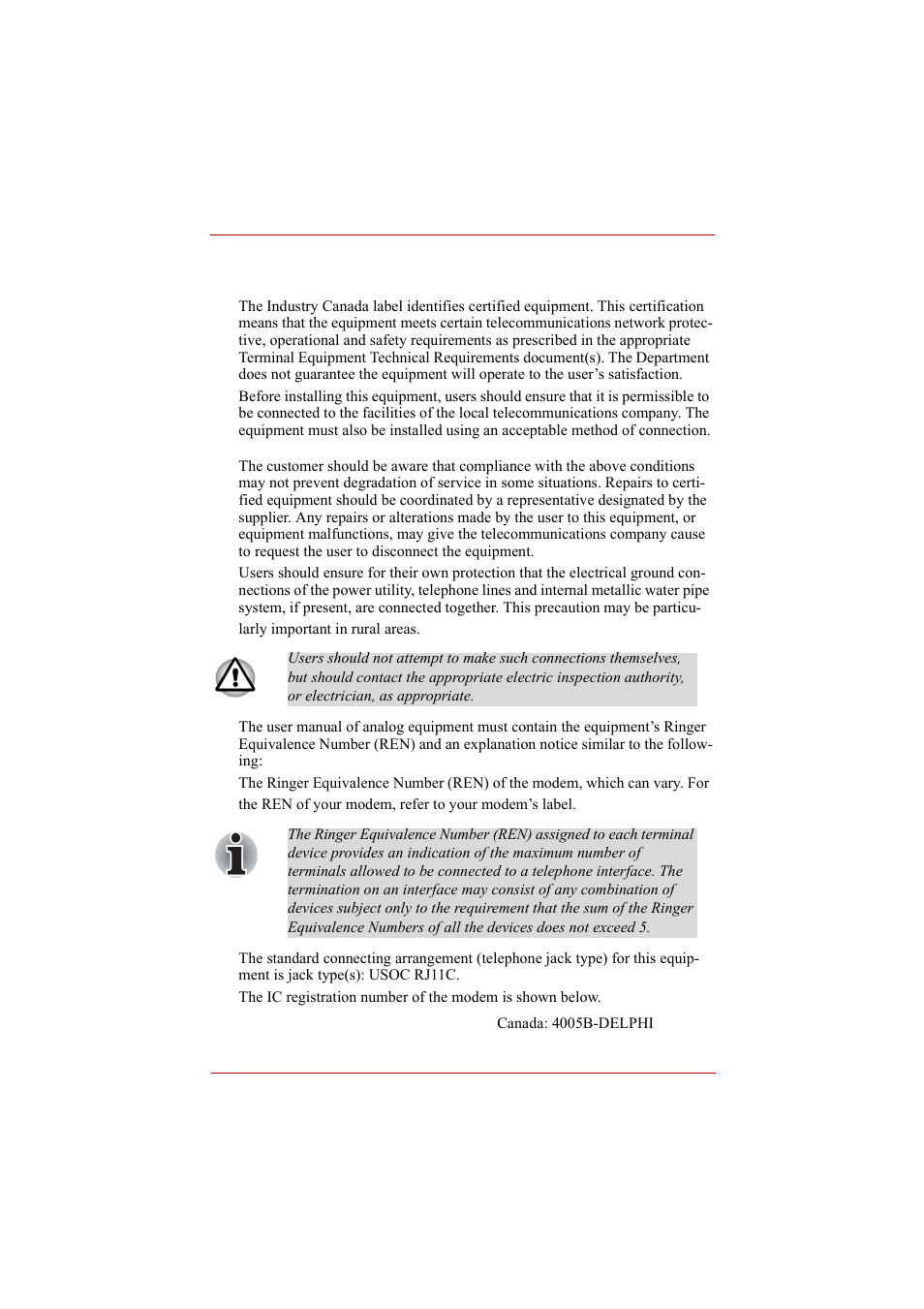 Instructions for ic cs-03 certified equipment | Toshiba A210 User Manual | Page 10 / 276