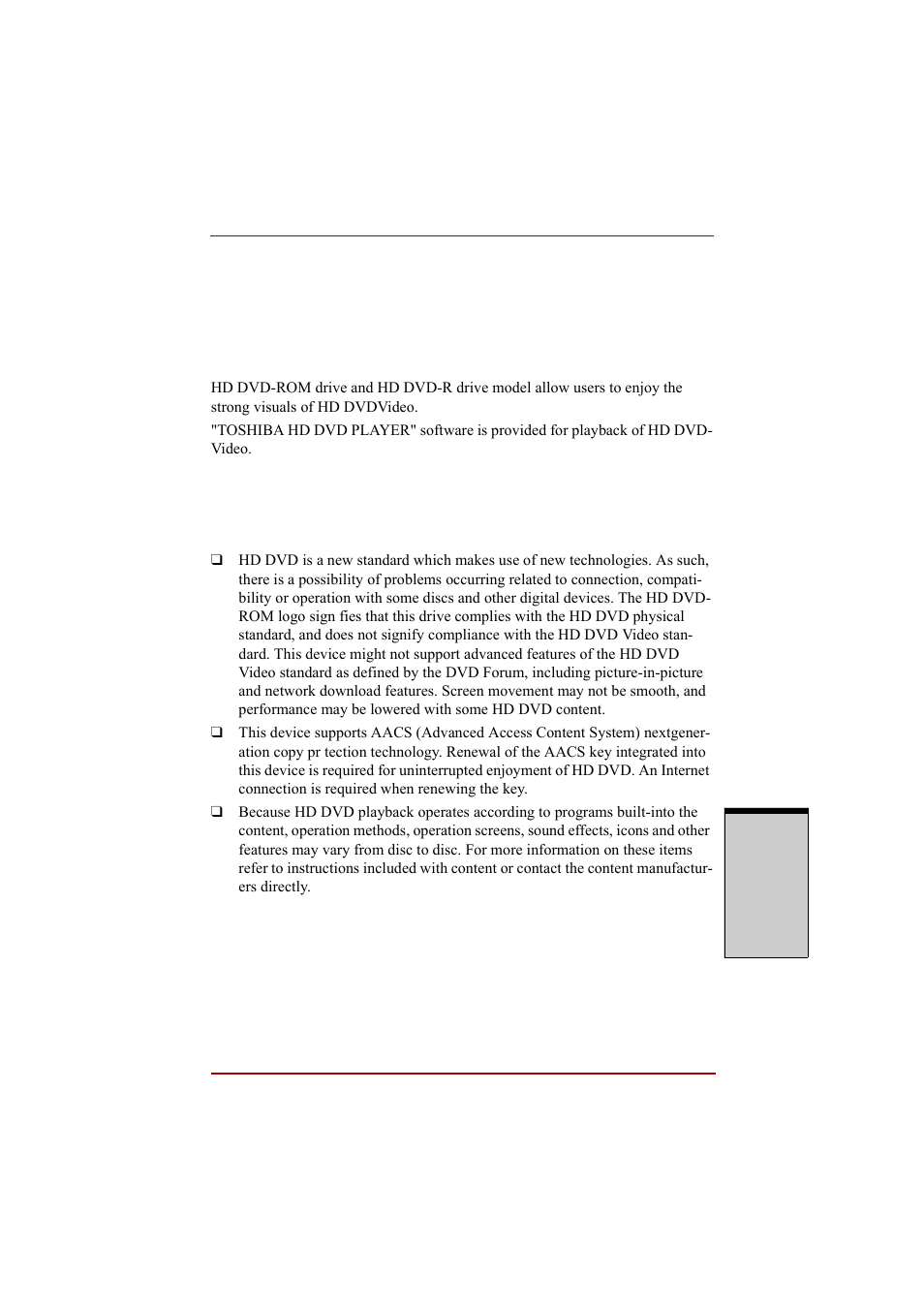 Using toshiba hd dvd player to enjoy hd dvds, Hd dvd playback restrictions, Notes on use | Using toshiba hd dvd player to enjoy hd dvds 4-17, Hd dvd playback restrictions -17 notes on use -17 | Toshiba A210 User Manual | Page 117 / 276