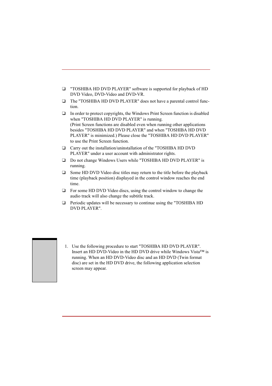 Toshiba hd dvd player, Using toshiba hd dvd player, Starting toshiba hd dvd player | Toshiba hd dvd player -20, Using toshiba hd dvd player -20, Starting toshiba hd dvd player -20 | Toshiba A210 User Manual | Page 120 / 276