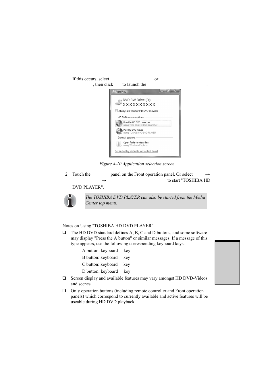 Operating toshiba hd dvd player, Operating toshiba hd dvd player -21 | Toshiba A210 User Manual | Page 121 / 276