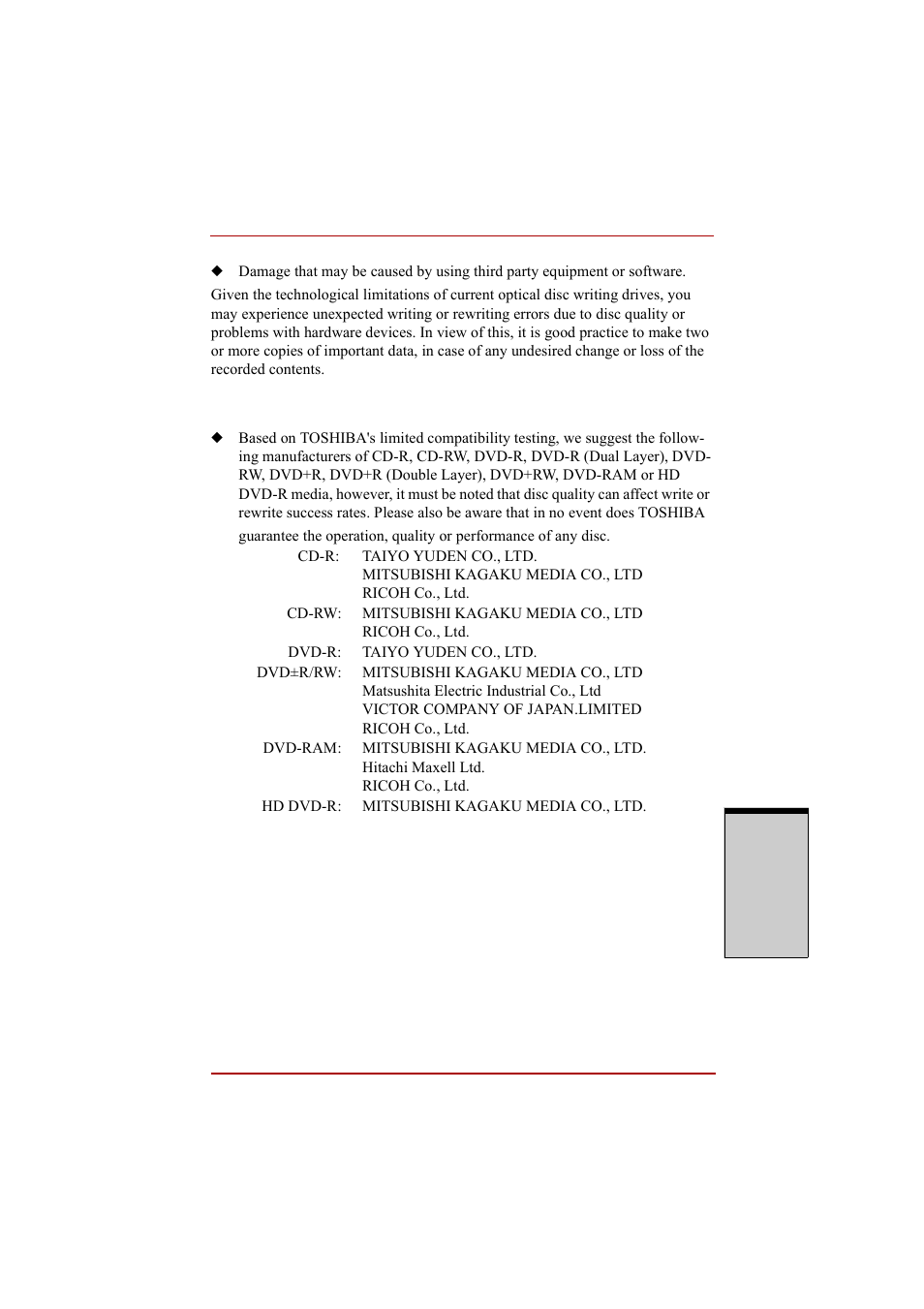 Before writing or rewriting | Toshiba A210 User Manual | Page 137 / 276