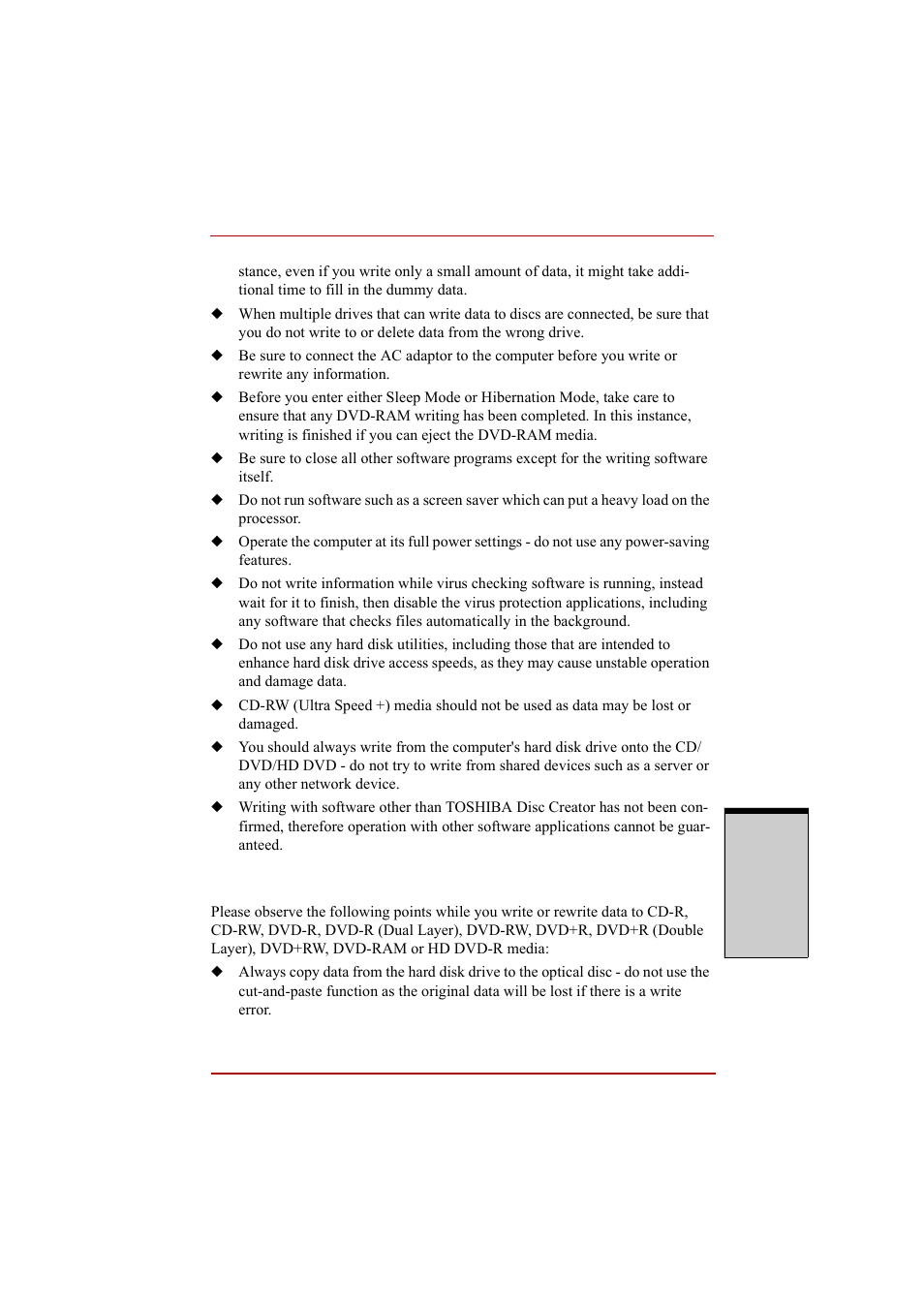 When writing or rewriting, When writing or rewriting -39 | Toshiba A210 User Manual | Page 139 / 276