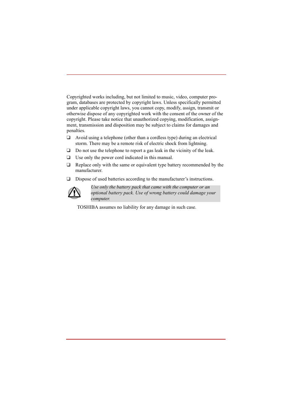 Important notice | Toshiba A210 User Manual | Page 15 / 276