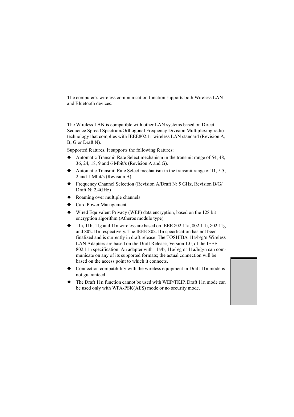 Wireless communications, Wireless lan, Wireless communications -53 | Wireless lan -53 | Toshiba A210 User Manual | Page 153 / 276
