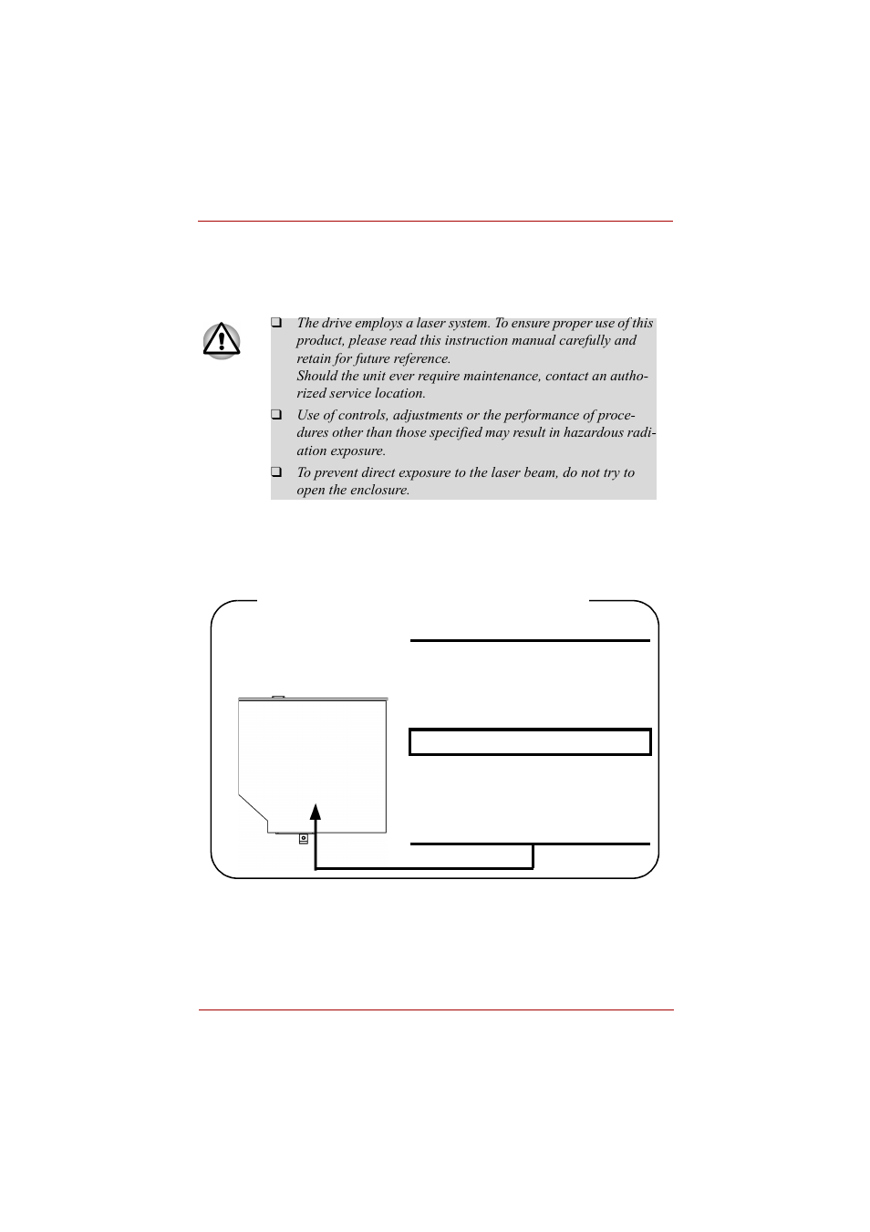 Cd-rw/dvd-rom drive safety instructions, Toshiba samsung ts-l462d, Location of the required label | Toshiba A210 User Manual | Page 16 / 276