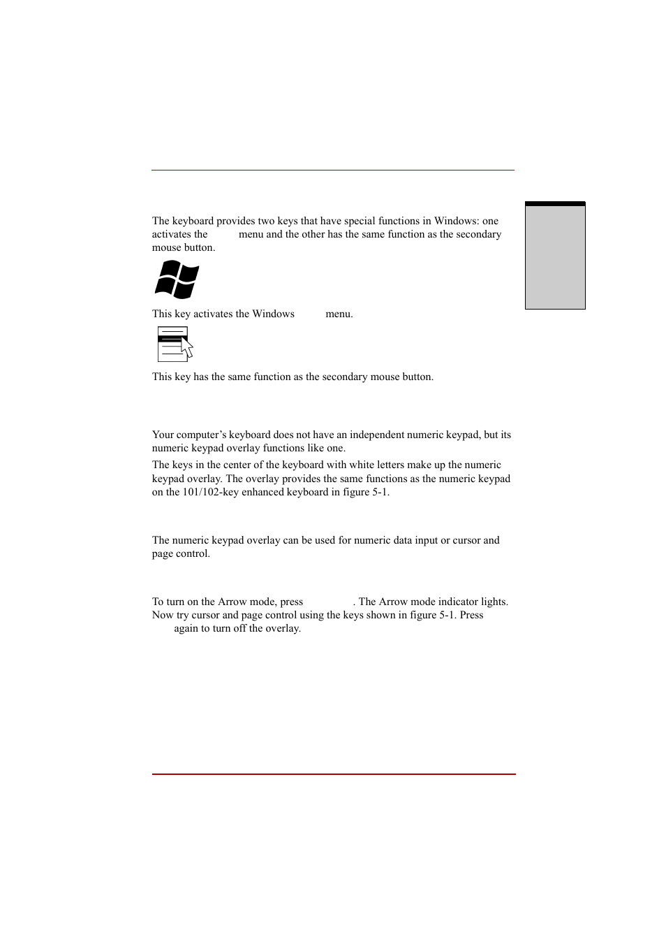 Windows special keys, Keypad overlay, Turning on the overlays | Arrow mode, Windows special keys -7 keypad overlay -7, Turning on the overlays -7 arrow mode -7 | Toshiba A210 User Manual | Page 167 / 276
