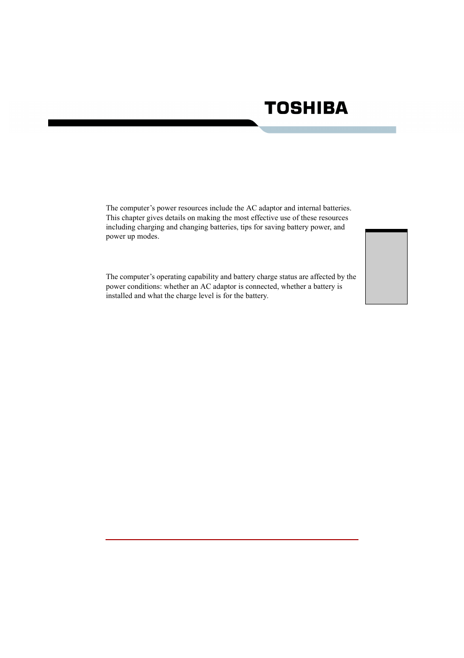 Chapter 6 power and power-up modes, Power conditions, Power conditions -1 | Power and power-up modes, Chapter 6 | Toshiba A210 User Manual | Page 171 / 276
