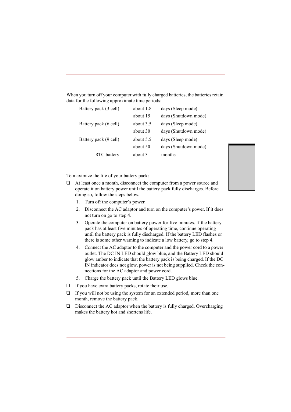 Retaining data with power off, Extending battery life | Toshiba A210 User Manual | Page 183 / 276
