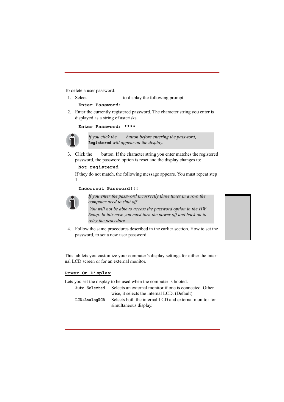 Display | Toshiba A210 User Manual | Page 191 / 276