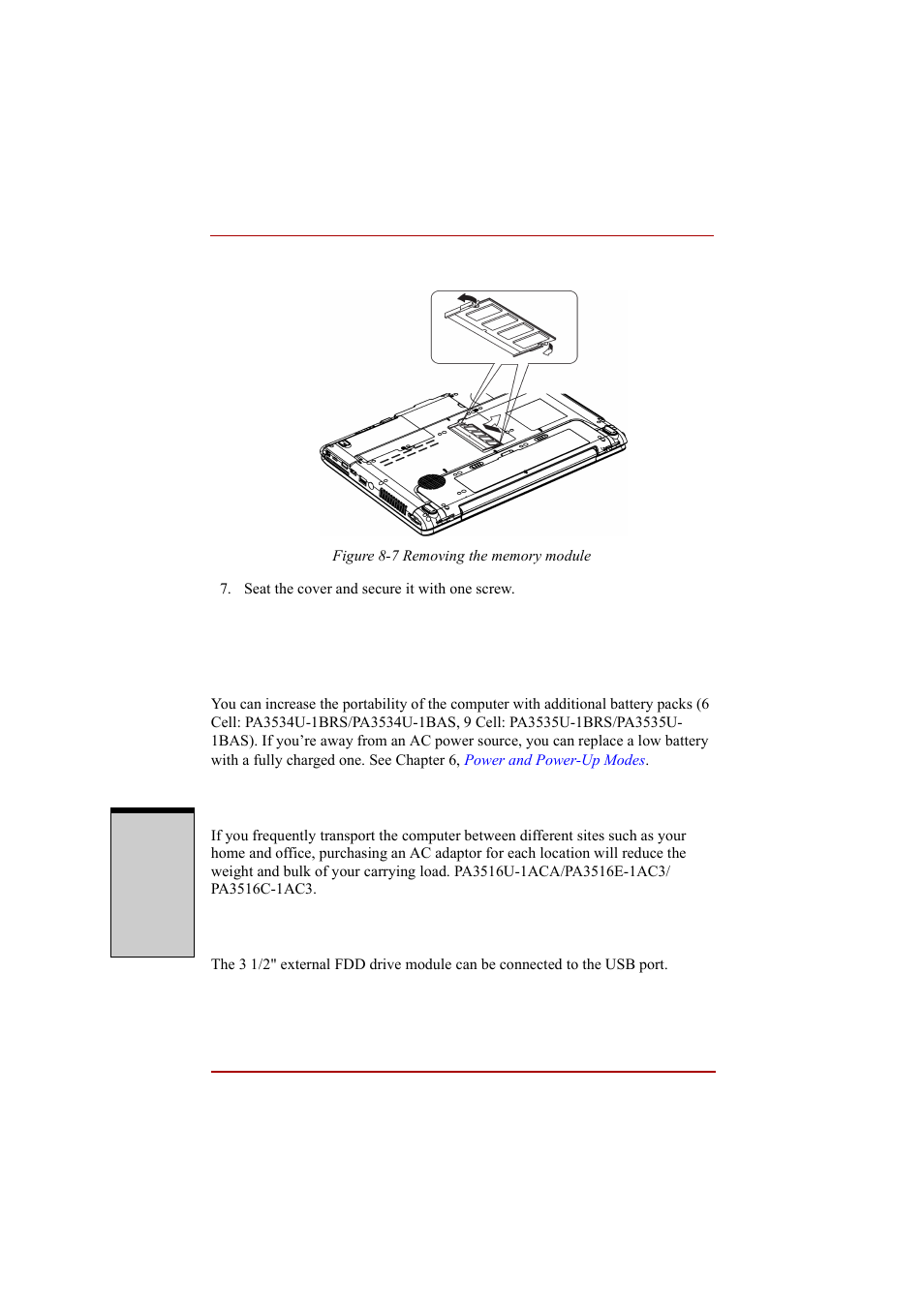 Additional battery pack (6 cell and 9 cell), Additional ac adaptor, Usb fdd kit | Toshiba A210 User Manual | Page 204 / 276