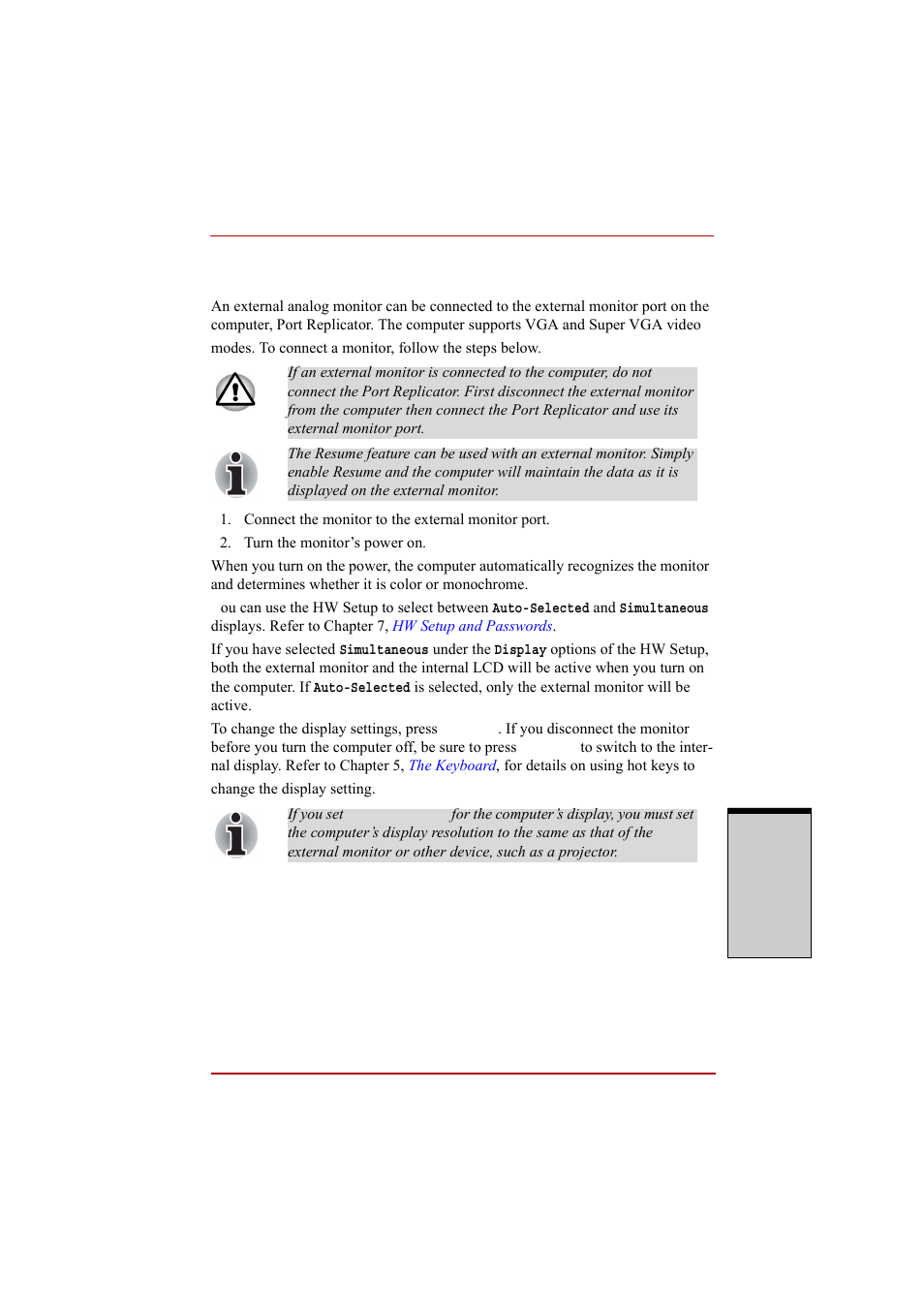 External monitor, External monitor -11 | Toshiba A210 User Manual | Page 205 / 276