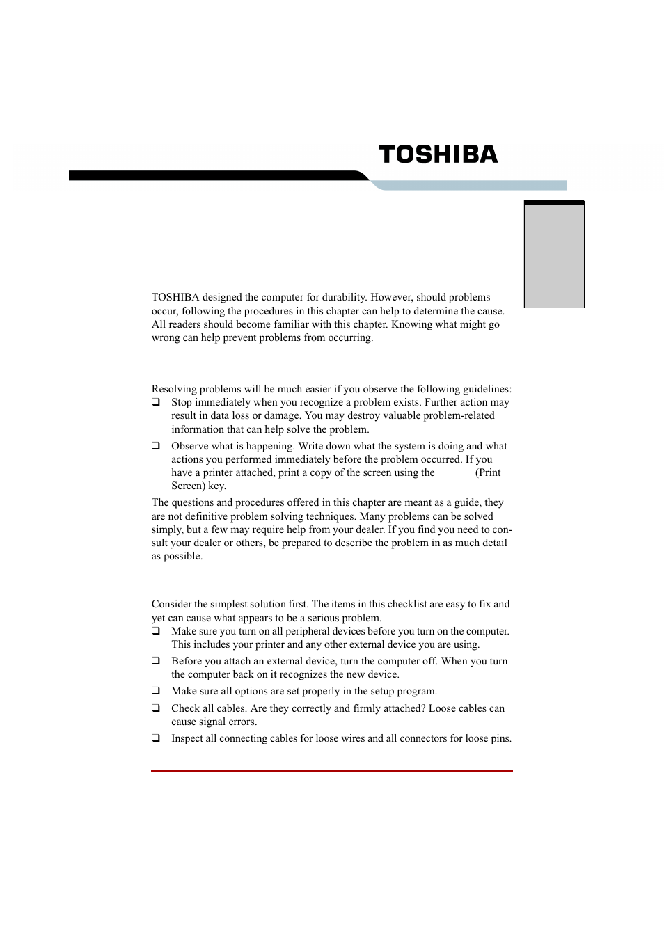 Chapter 9 troubleshooting, Problem solving process, Preliminary checklist | Problem solving process -1, Preliminary checklist -1, Troubleshooting, Chapter 9 | Toshiba A210 User Manual | Page 211 / 276