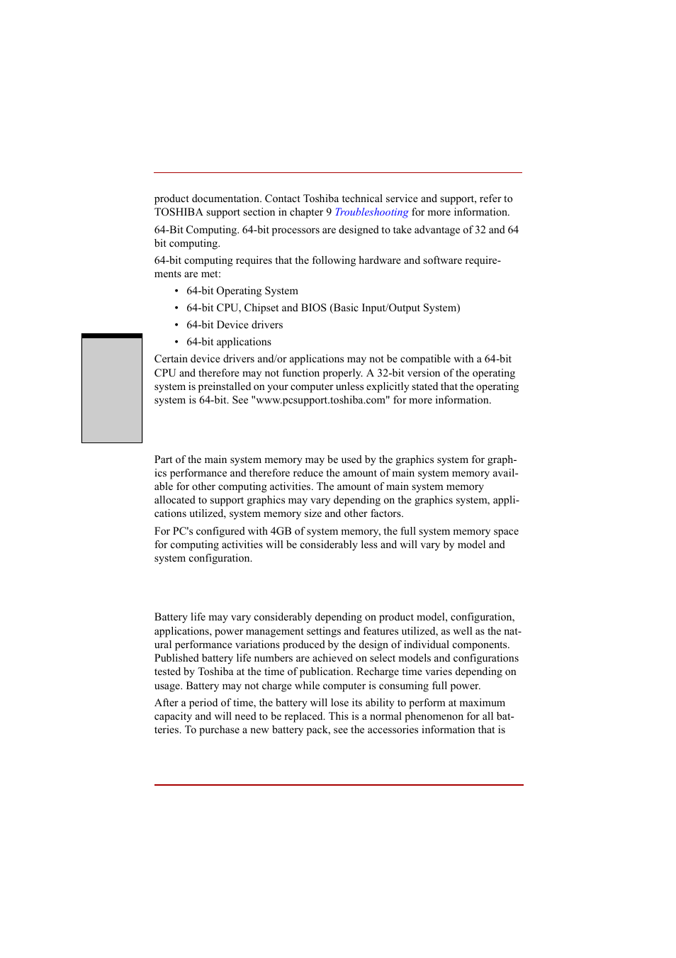Memory (main system), Battery life, Memory (main system) -2 battery life -2 | Toshiba A210 User Manual | Page 240 / 276