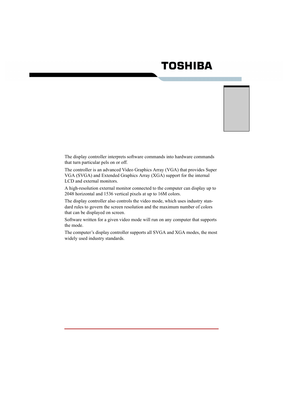 Appendix b, Display controller and modes, Display controller | Toshiba A210 User Manual | Page 247 / 276