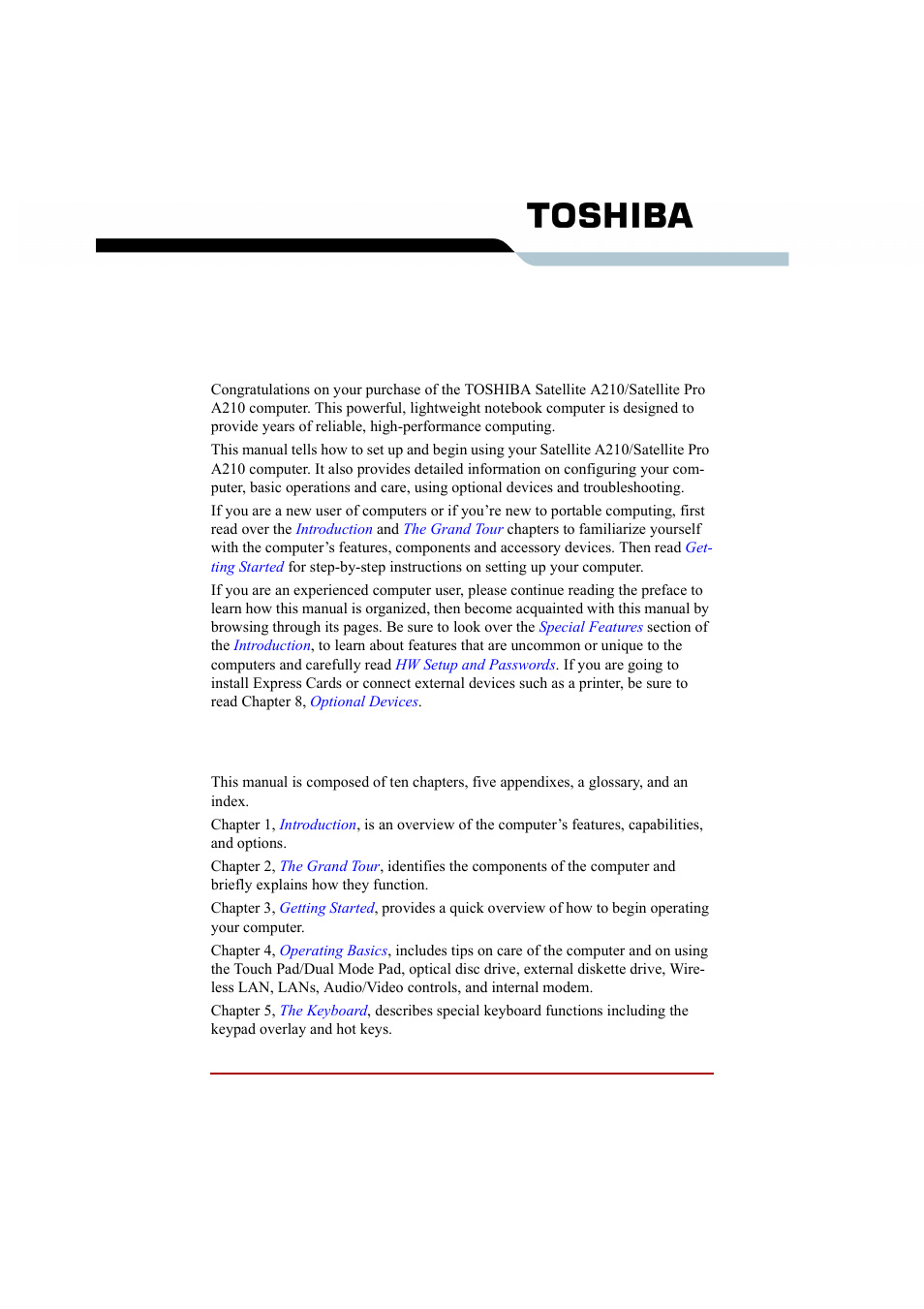 Toshiba A210 User Manual | Page 33 / 276