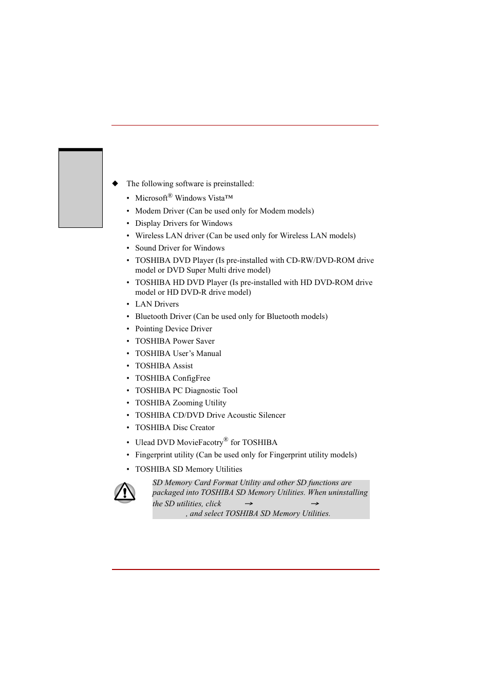 Software, Software -2, Windows vista | Toshiba A210 User Manual | Page 40 / 276