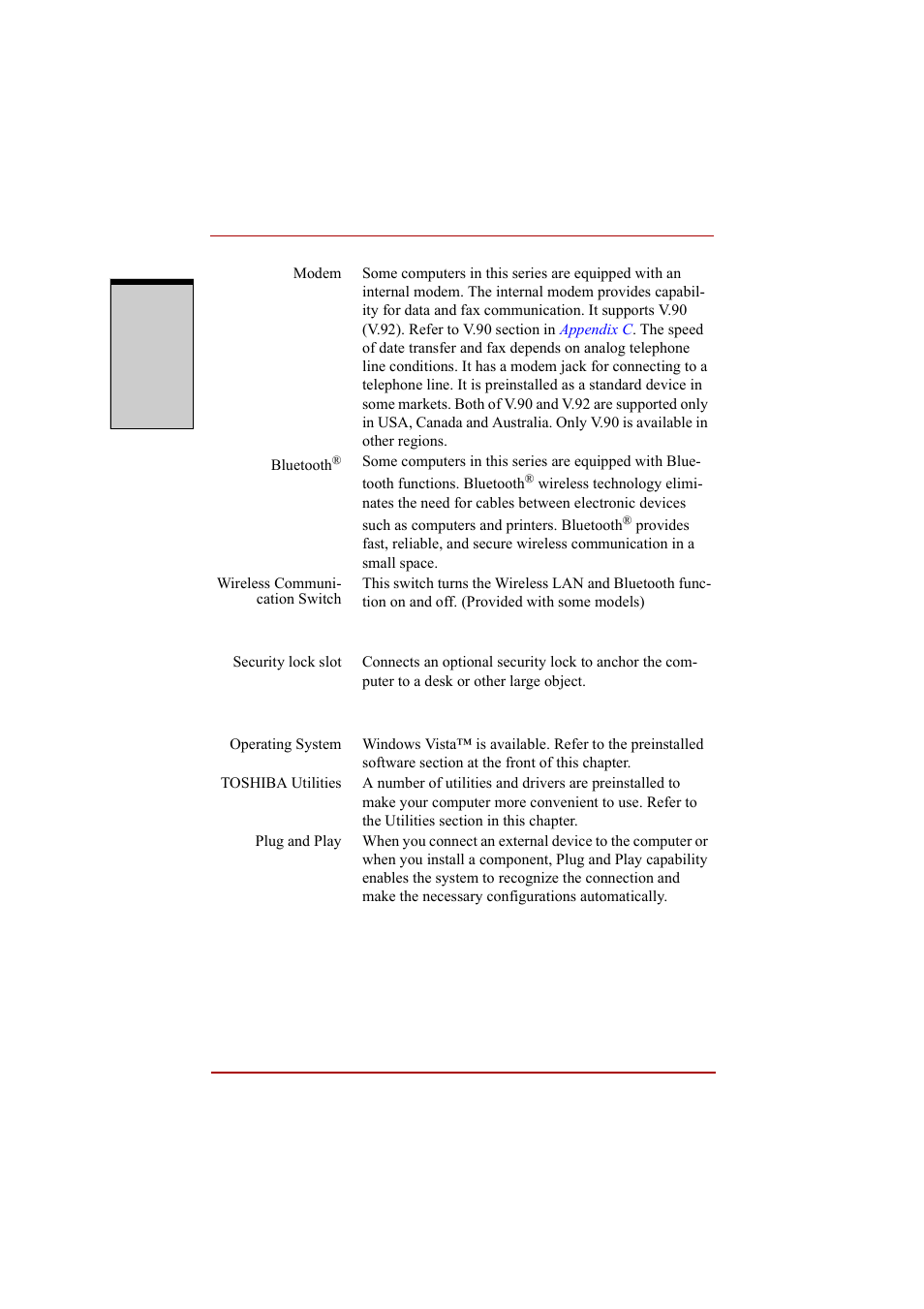 Security software | Toshiba A210 User Manual | Page 48 / 276
