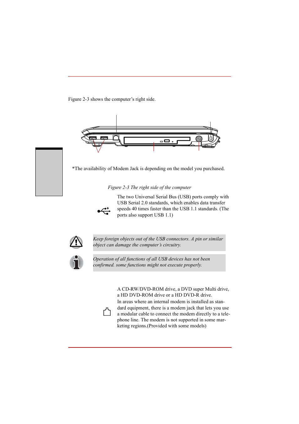 Right side, Right side -6 | Toshiba A210 User Manual | Page 62 / 276
