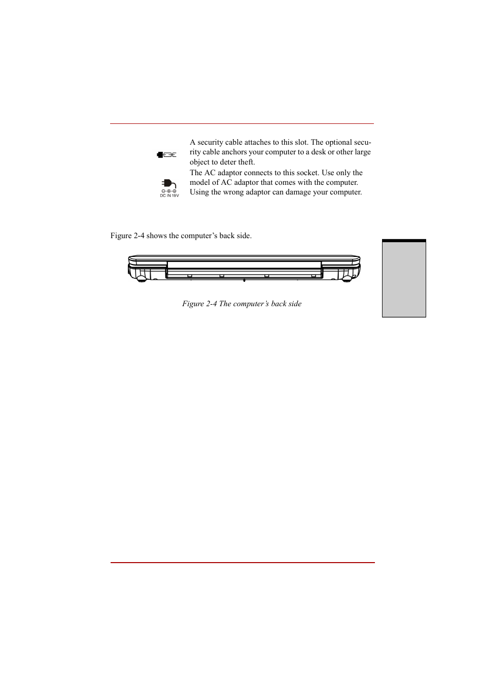 Back side, Back side -7 | Toshiba A210 User Manual | Page 63 / 276