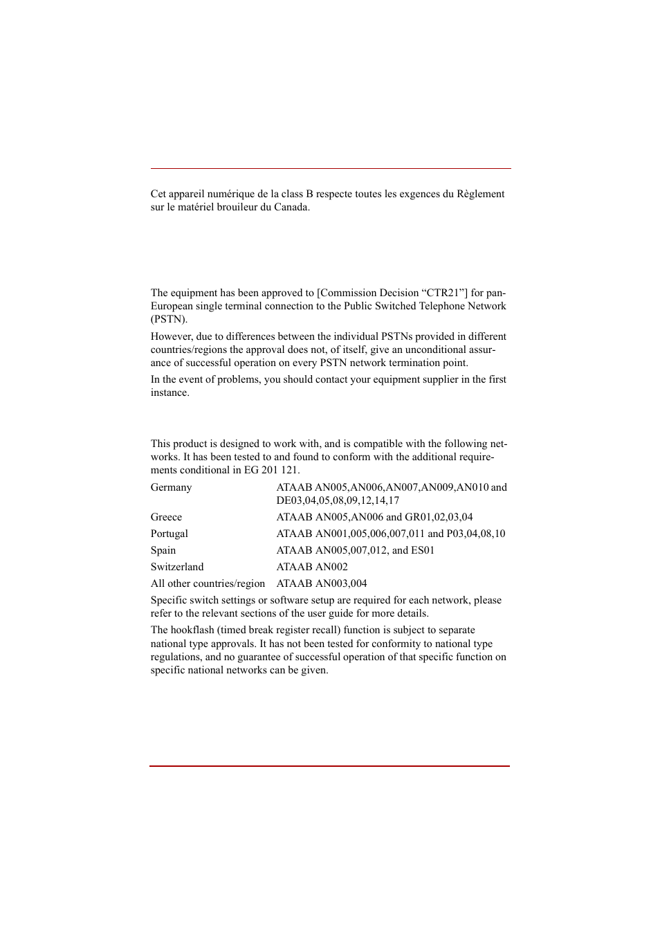 Modem warning notice, Conformity statement, Network compatibility statement | Toshiba A210 User Manual | Page 7 / 276