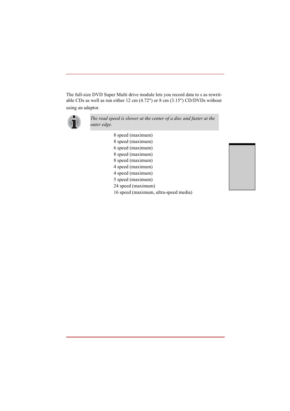 Dvd super multi (+-r dl) drive, Dvd super multi (+-r dl) drive -19 | Toshiba A210 User Manual | Page 75 / 276