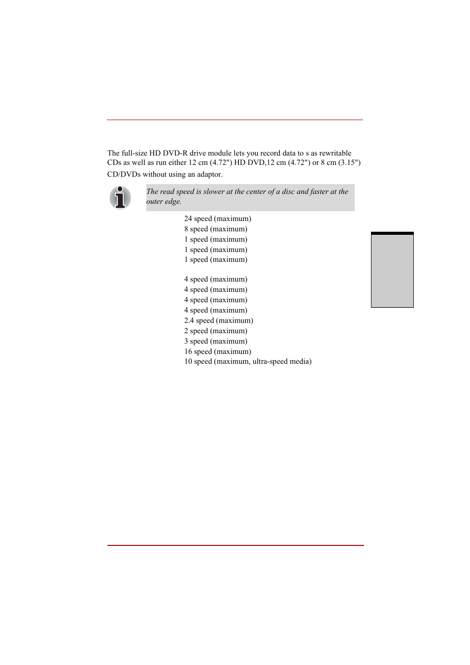 Hd dvd-r drive, Hd dvd-r drive -21 | Toshiba A210 User Manual | Page 77 / 276