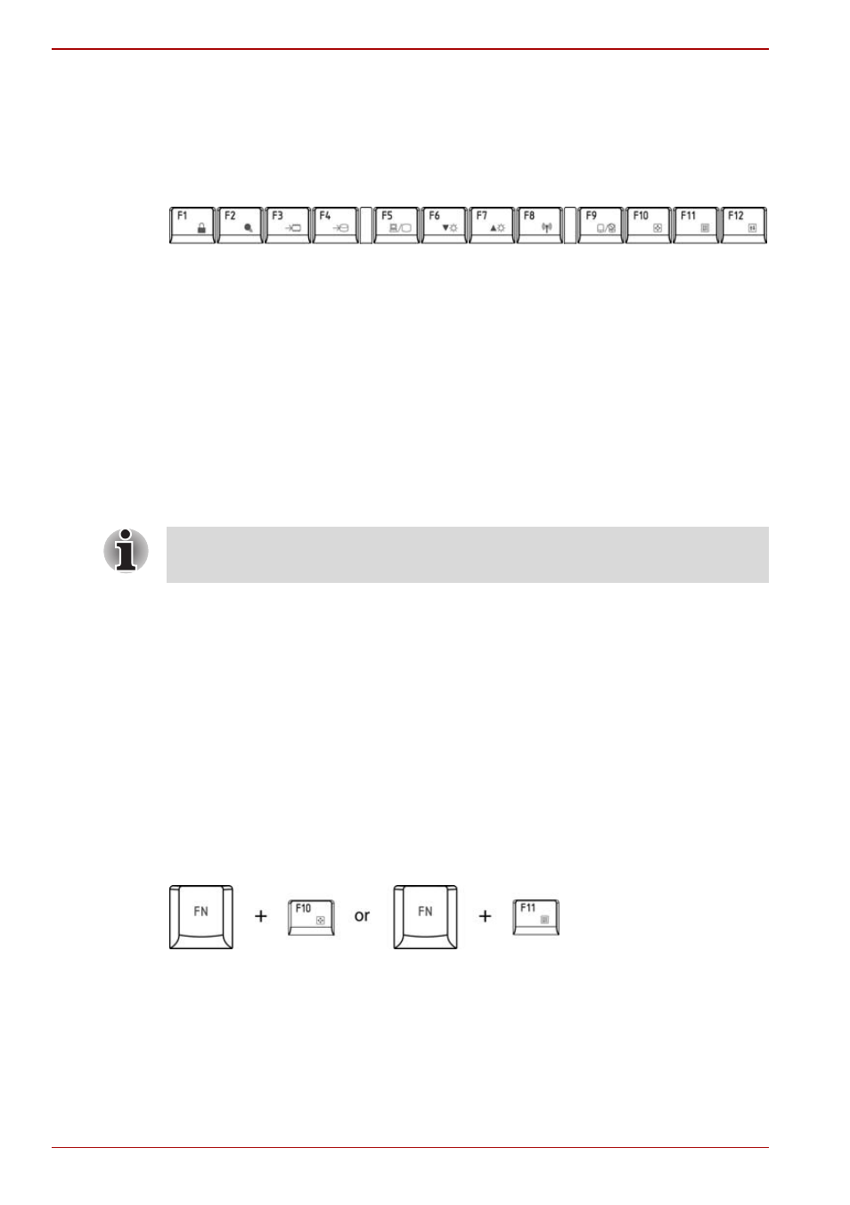 Function keys: f1 … f12, Soft keys: fn key combinations | Toshiba A300 User Manual | Page 108 / 204