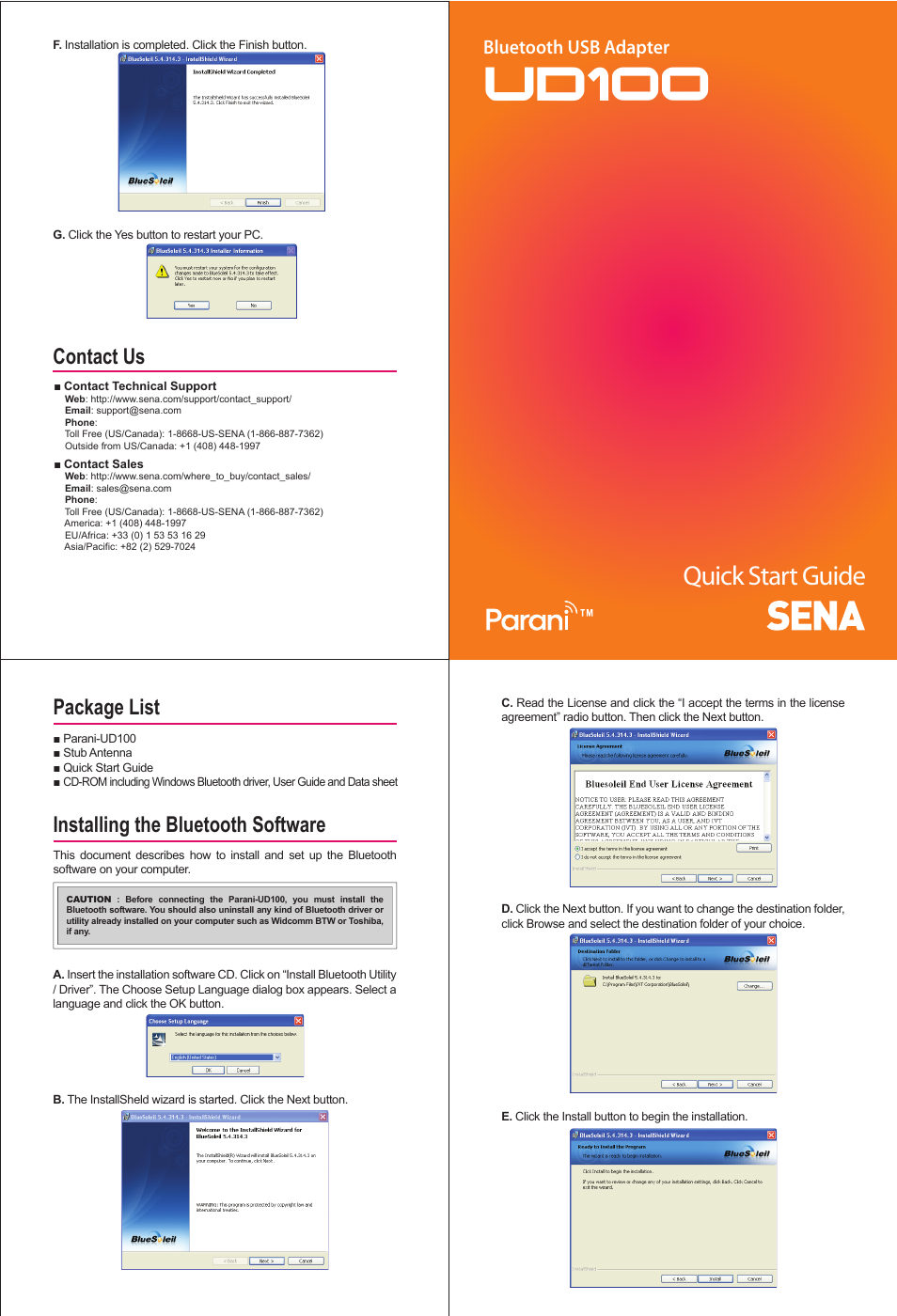 Toshiba Parani UD100 User Manual | 1 page