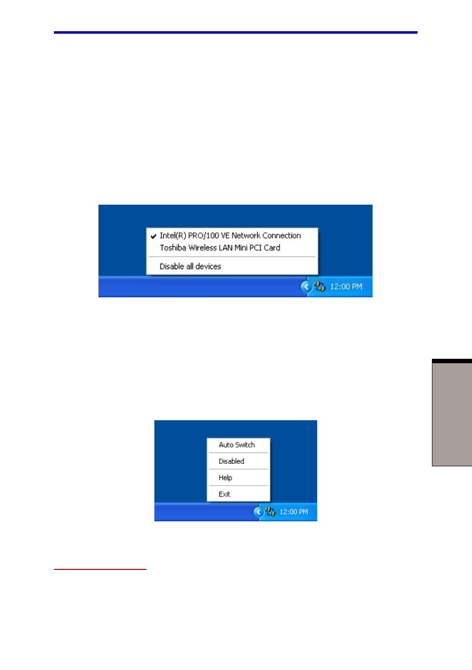 Using the switch, Auto switch menu, Auto switch | Toshiba 6100 User Manual | Page 111 / 266