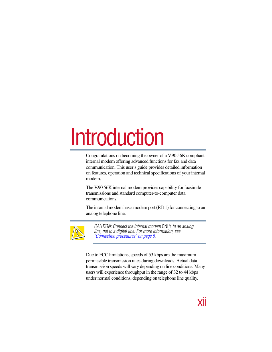 Introduction | Toshiba V.90 User Manual | Page 12 / 102