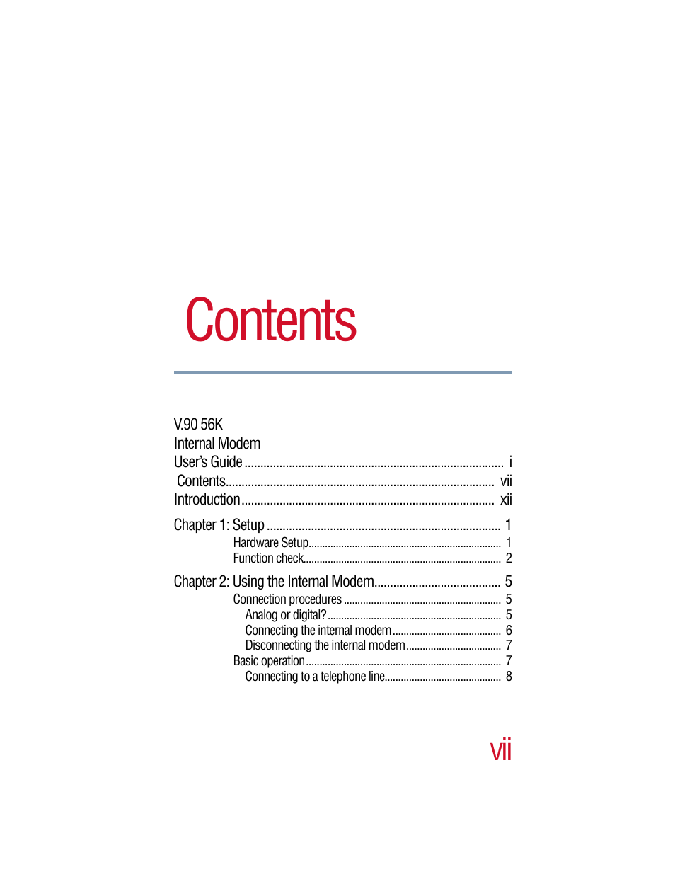 Toshiba V.90 User Manual | Page 7 / 102