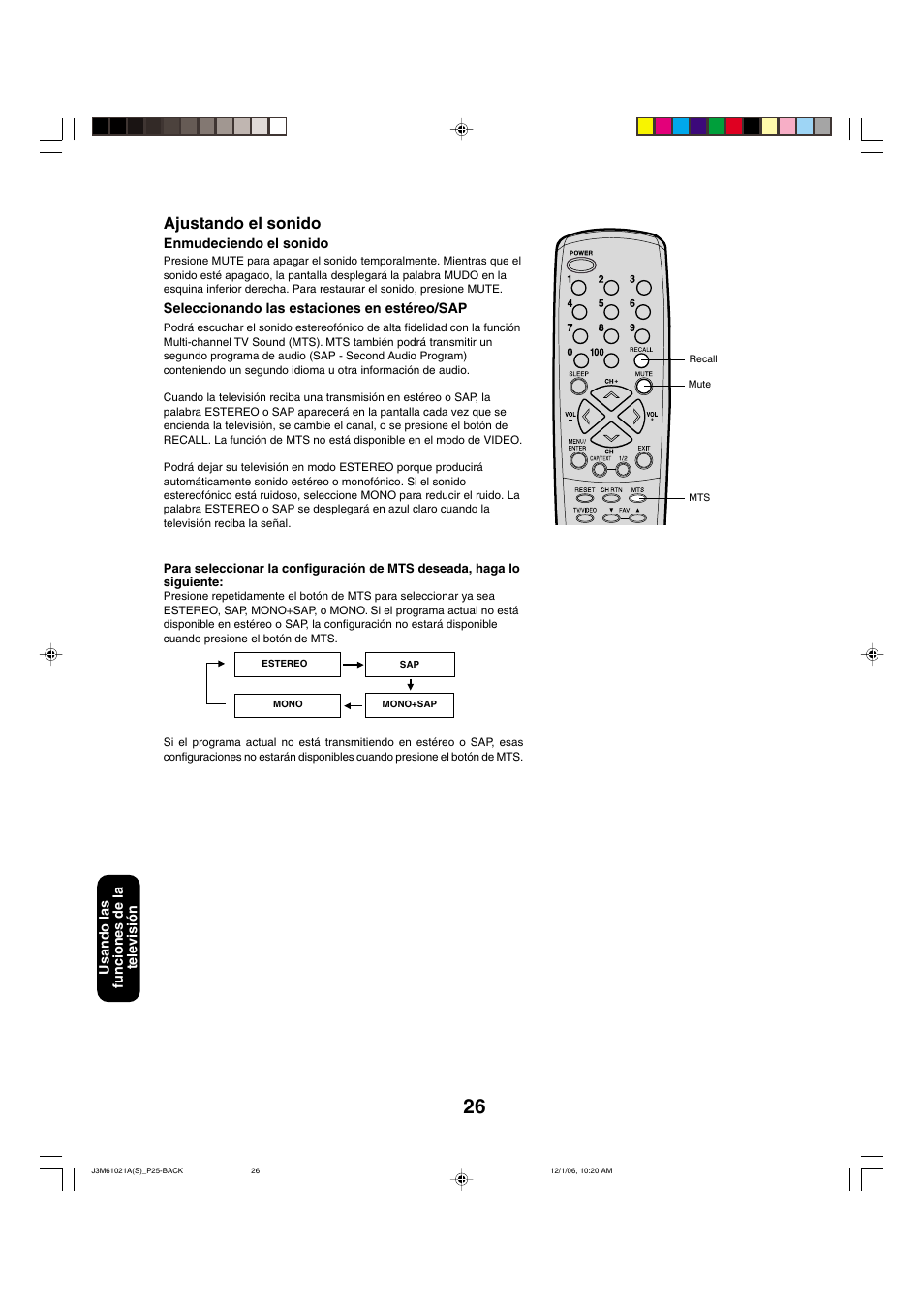 Ajustando el sonido | Toshiba 24AF46 User Manual | Page 58 / 64