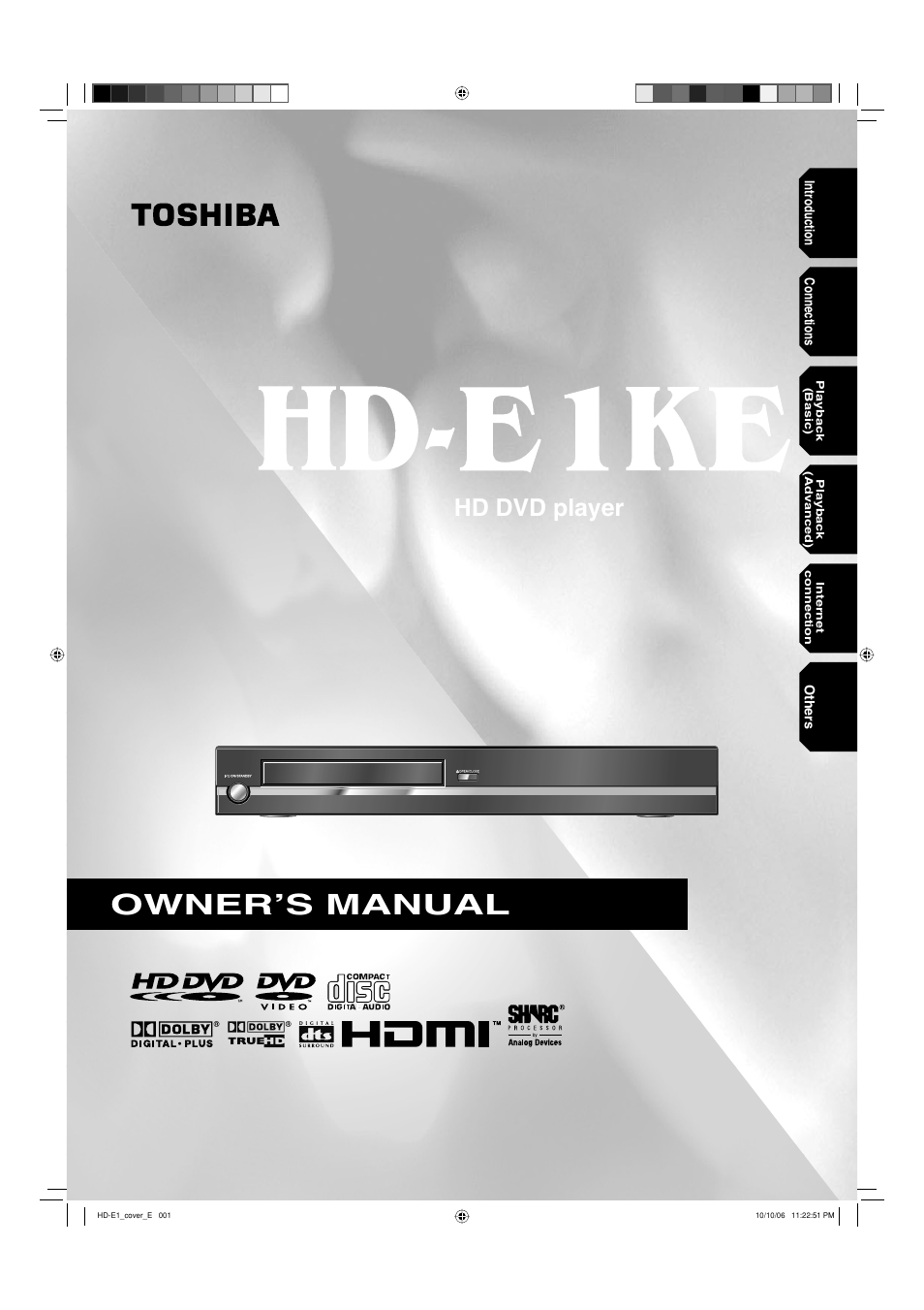 Toshiba HD-E1KE User Manual | 72 pages