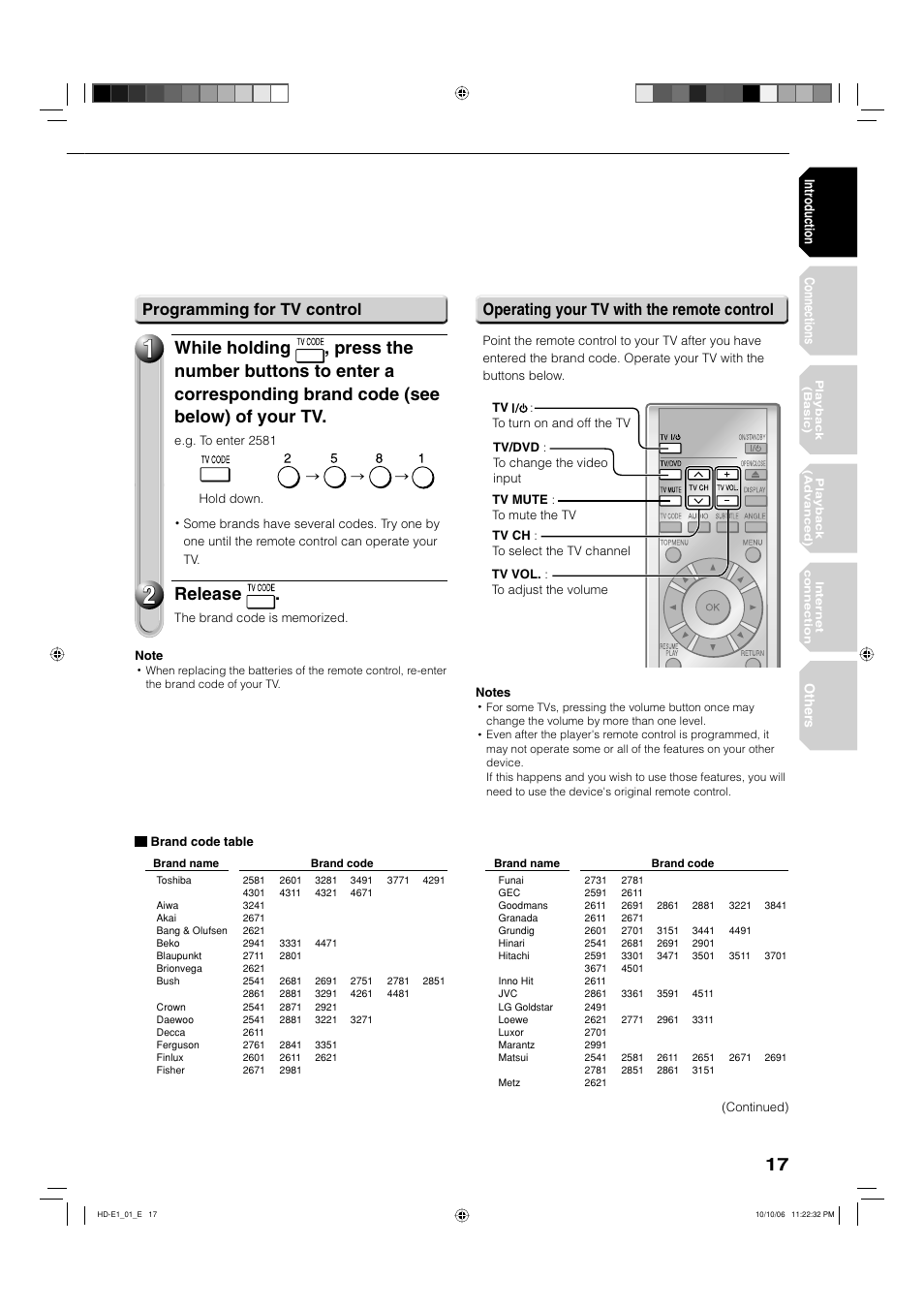 Release | Toshiba HD-E1KE User Manual | Page 17 / 72