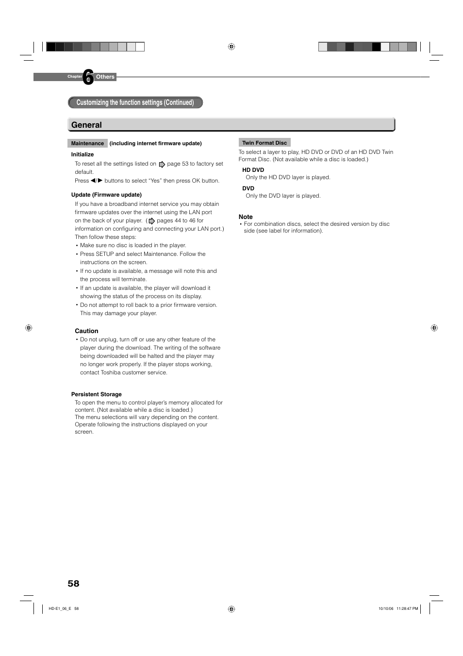 General | Toshiba HD-E1KE User Manual | Page 58 / 72