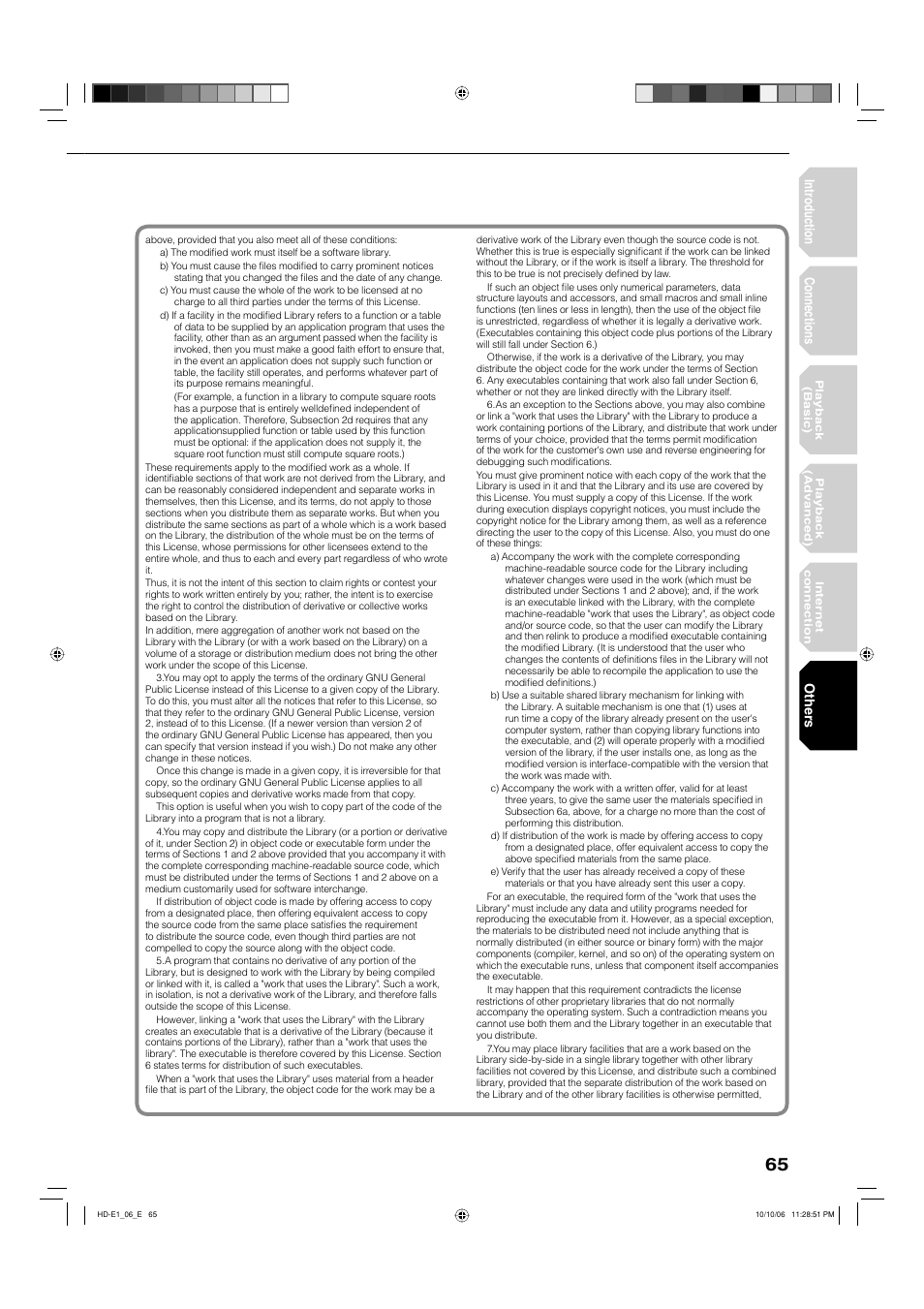 Introduction connections, Others | Toshiba HD-E1KE User Manual | Page 65 / 72